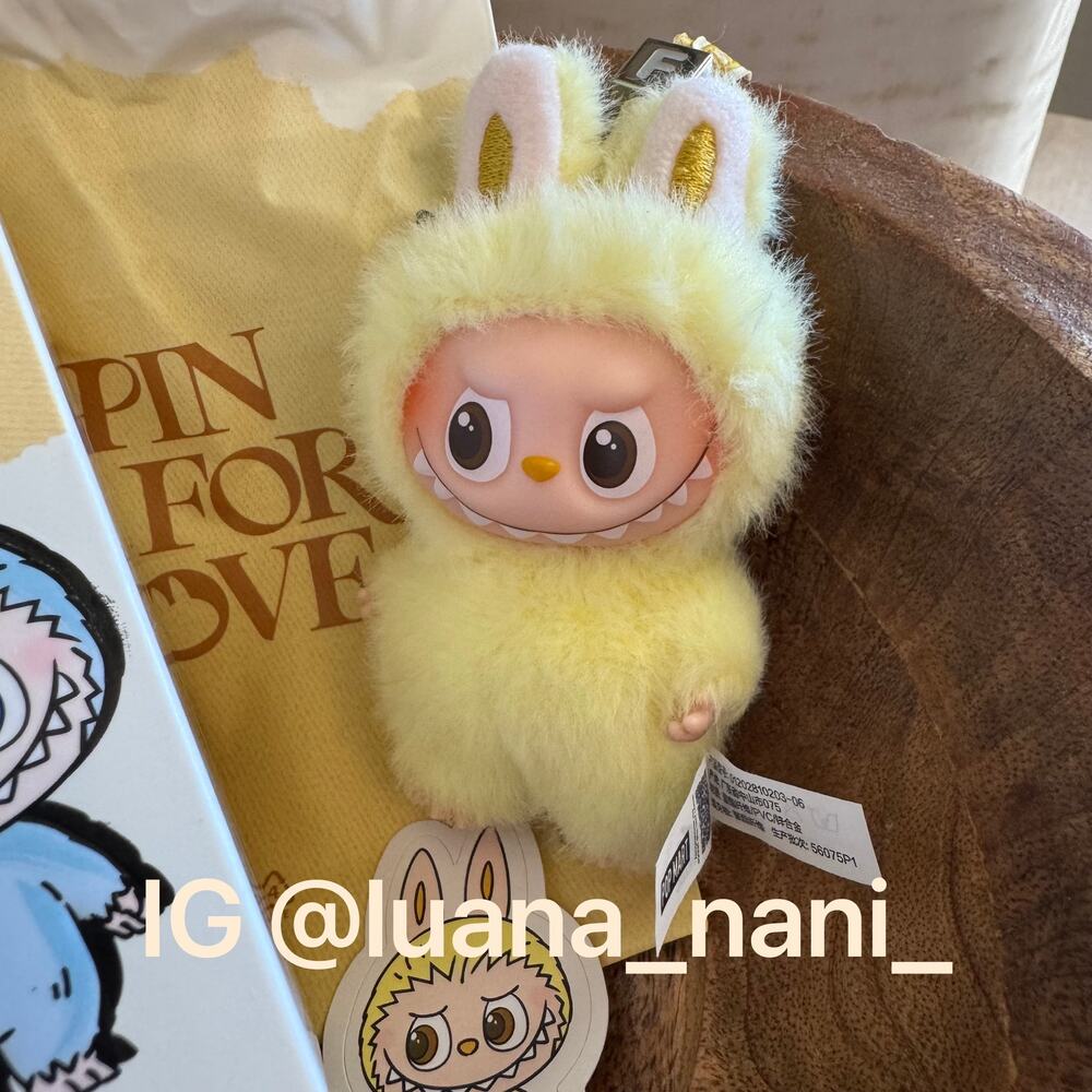 Pop Mart Labubu The Monsters “F” Future Plush Pendant Keychain – Yellow - Picture 8 of 8